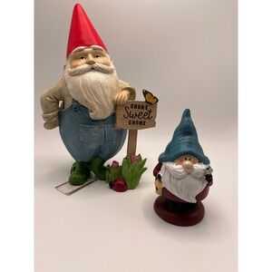 Ganz Garden Gnome Sweet Gnome Figurine Set Hat Ladybug Butterfly MG178239.